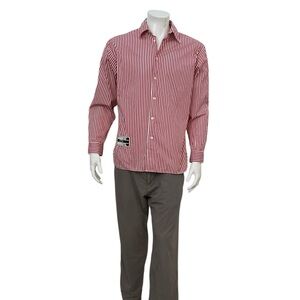 Lacoste Live Unisex Red Striped Button Shirt